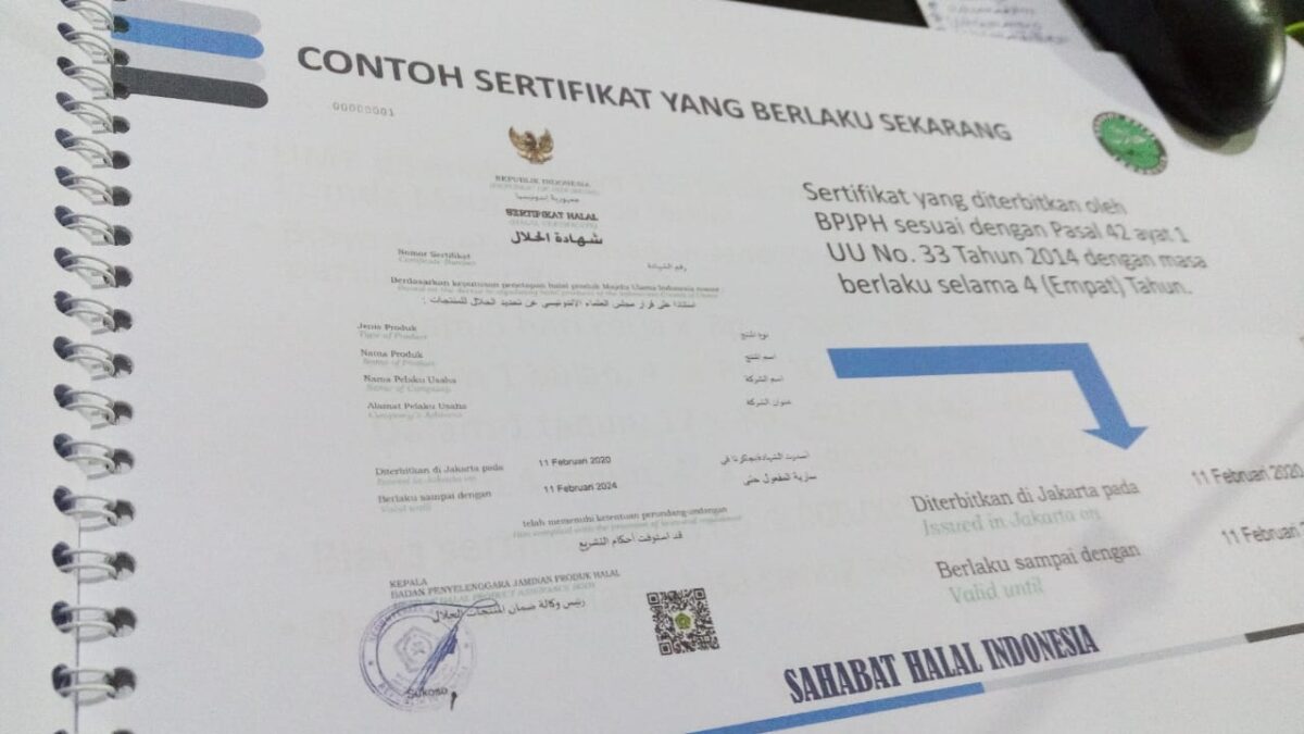 masa berlaku sertifikat yang diterbitkan oleh BPJPH selama