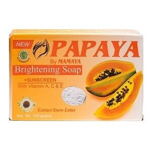 Papaya Brightening Soap With Extract Papaya, Collagen Mousturizing Vitamin A C dan E