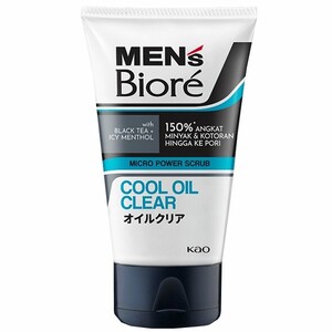 Men'S Biore Double Scrub Facial Foam Cool Oil Clear