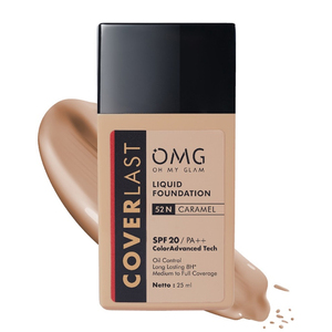 OMG Oh My Glam Coverlast Liquid Foundation 52 N Caramel