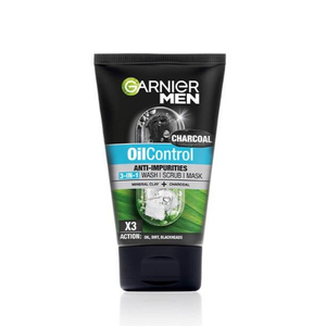 Garnier Men OilControl Charcoal Anti-Impurities 3-in-1 Wash Scrub Mask