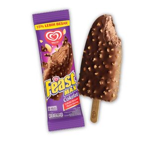 Cek Halal Walls - Feast Es Krim Rasa Cokelat Berlapis Cokelat Dan Kacang (Cokelat)