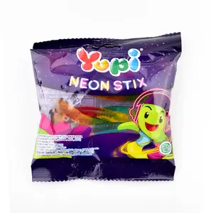 Cek Halal Yupi Kembang Gula Lunak Jeli Aneka Rasa ( Stroberi, Lemon, Jeruk, Apel, Leci) - Neon Stix