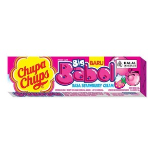 Cek Halal Chupa Chups Big Babol Permen Karet Rasa Stroberi & Krim