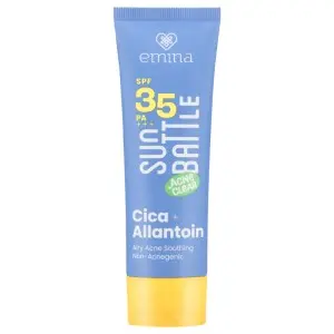 Cek Halal Emina Sun Battle SPF 35 PA +++ Acne Clear Cica + Allantoin Airy Acne Soothing