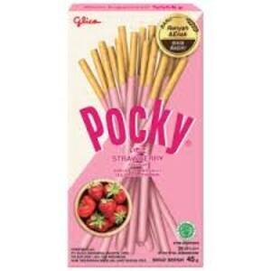 Cek Halal Pocky Biskuit Stik Salut Rasa Buah Stroberi, Persik Dan Yogurt Dengan Buah Stroberi Dan Butiran Kukis