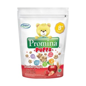Cek Halal Promina Makanan Pendamping Asi Kudapan Sereal Puffs Rasa Stroberi Apel Untuk Bayi Usia 8-12 Bulan
