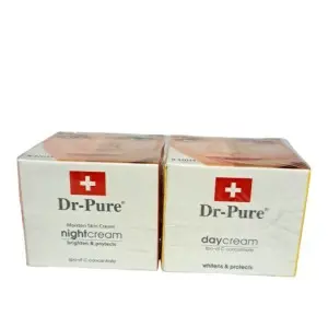 Cek Halal DR PURE Series (DR-PURE Whitening Day Cream, DR PURE Moisten - Skin Cream Night Cream Dan DR PURE Beauty Brightening Soap - Rice Milk)