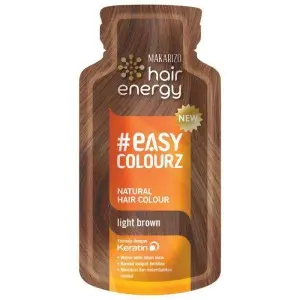 Cek Halal Makarizo Hair Energy #Easycolourz Natural Hair Colour Light Brown 26 Ml