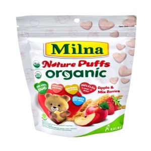 Cek Halal Milna Nture Desain R25 Makanan Ringan Organik Rasa Apel Dan Campuran Buah Beri