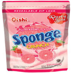 Cek Halal Oishi Makanan Ringan Ekstrudat Rasa Stroberi (Sponge Crunch Strawberry Flavor)
