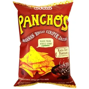 Cek Halal Oishi Panchos Makanan Ringan Keripik Jagung Rasa Sapi Panggang (Beef Barbecue Flavor)
