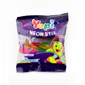 Cek Halal Yupi Neon Stix Kembang Gula Lunak Jeli Aneka Rasa (Stroberi, Nanas, Jeruk, Lemon, Blackberry dan Leci)