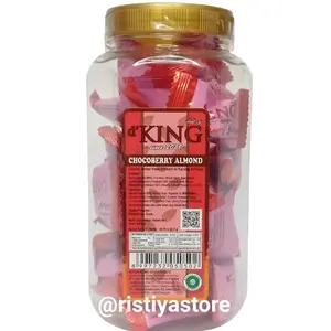 Cek Halal dKing Cokelat Imitasi Rasa Stroberi Isi Kacang Almond