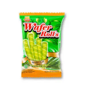 Cek Halal Duo Wafer Roll Isi Krim Rasa Pandan