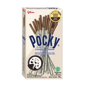 Cek Halal Pocky Biskuit Stik Cokelat Salut Krim Rasa Vanila Susu Dengan Taburan Kukis