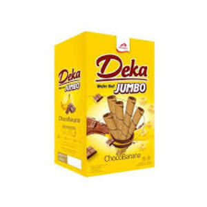 Cek Halal Deka Wafer Roll Cokelat Pisang Choco Banana Flavour