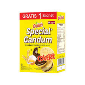 Cek Halal Delbis Biskuit Gandum Sandwich dengan Telur Susu dan Krim Cokelat