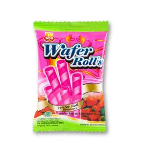 Cek Halal Duo Wafer Roll Isi Krim Rasa Stroberi