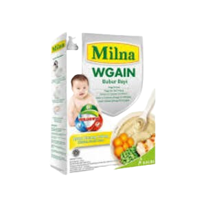 Milna Wgain (Desain R20rj23) Makanan Pendamping Asi Pokok Bubuk Instan Rasa Ayam Kacang Polong Untuk Bayi Usia 6-12 Bulan