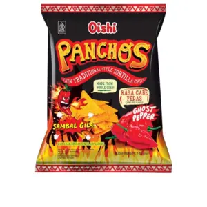 Cek Halal Oishi Panchos Makanan Ringan Simulasi Jagung Rasa Cabe Pedas (Spicy Chili Flavor)