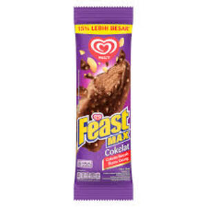 Cek Halal Walls - Feast Es Krim Rasa Cokelat Berlapis Cokelat dan Kacang (Cokelat)