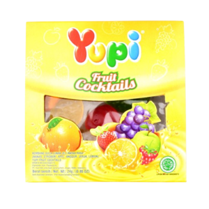 Cek Halal Yupi Kembang Gula Lunak Jeli Aneka Rasa (Nanas, Stroberi, Apel, Anggur, Jeruk, Lemon) - Fruit Cocktails
