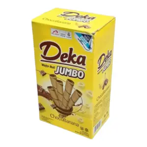 Cek Halal Deka Edisi Khusus Hari Raya Wafer Roll Rasa Cokelat Pisang Choco Banana Flavour BPOM