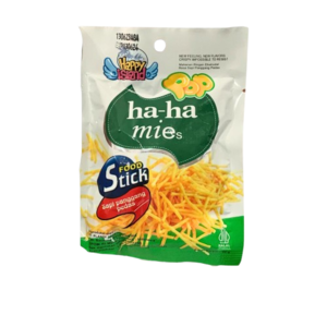 Cek Halal Happy Island Ha-Ha Mies Makanan Ringan Ekstrudat Rasa Sapi Panggang Pedas BPOM