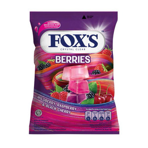Cek Halal Foxs Permen Kristal Bening Rasa Aneka Beri (Raspberry, Wildberry, Black Cherry) BPOM