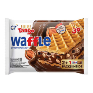 Cek Halal Tango Wafer Rasa Cokelat Hazelnut Bentuk Waffle BPOM
