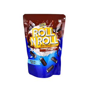 Cek Halal Iyes Roll N Roll Wafer Roll Mini Isi Krim Rasa Susu Cokelat dan Rasa Kukis dan Krim BPOM