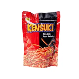 Cek Halal Kensuki Makanan Ringan Bentuk Stik Lidi Rasa Balado BPOM