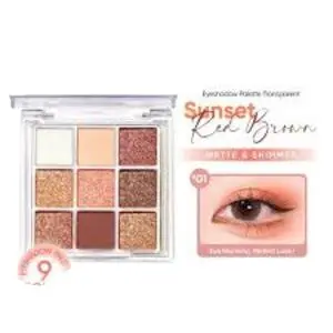 Cek Halal Mgl Transparent 9 Color Eyeshadow Palette - Sunset Red Brown 01 BPOM