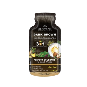 Cek Halal Crowncare Hair Coloring Shampoo-Dark Brown 20ML BPOM