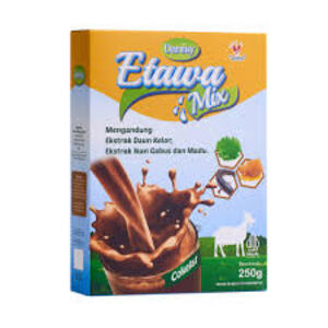 Cek Halal Danisy Etawamix Campuran susu kambing bubuk dengan ekstrak daun kelor, ikan gabus dan madu rasa cokelat BPOM