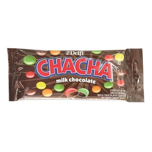 Cek Halal Delfi Chacha Cokelat Paduan Susu Isi Kacang Aneka Warna BPOM