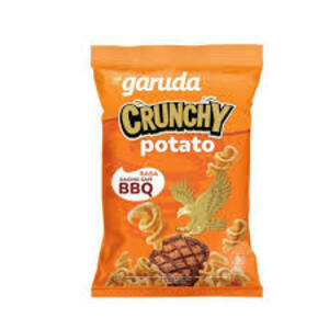 Cek Halal Garuda Crunchy Makanan Ringan Kentang Rasa Daging Sapi Barbeque Twister Shape Potato BPOM