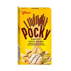 Cek Halal Pocky Biskuit Stik Cokelat Salut Krim Rasa Pisang BPOM