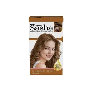 Cek Halal Sasha Professional Hair Colorant - Color Vibe Series S-8.35 Copper Golden Blonde BPOM