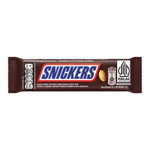 Cek Halal Snickers Kacang, Karamel Dan Nougat Lembut Bersalut Cokelat Susu BPOM