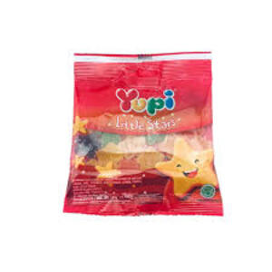 Cek Halal Yupi Little Stars Kembang Gula Lunak Jeli Aneka Rasa Bentuk Bintang (Jeruk, Jambu, Stroberi, Blackcurrant, Lemon, Peach) BPOM