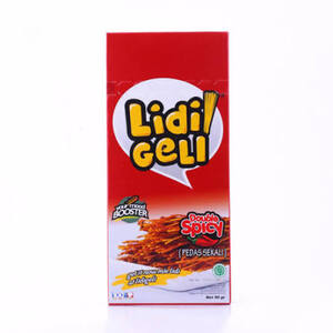 Cek Halal Lidi Geli Rasa Double Spicy Makanan Ringan-Berbahan dasar kentang,umbi,serealia, tepung atau pati dari umbi dan kacang (Makanan Ringan Simulasi) BPOM
