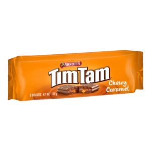 Cek Halal Arnott S - Tim Tam Biskuit Lapis Salut Cokelat Rasa Karamel (Chewy Caramel) BPOM