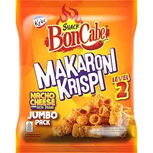 Cek Halal Boncabe Makanan Ringan Makaroni Krispi Rasa Keju Pedas (Nacho Cheese) Level 2 BPOM
