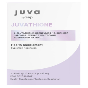 Cek Halal Juva By Zap Juvathione L-Glutathione, Coenzyme Q-10, Sophora Japonica Extract, Polygonum Cuspidatum Extract BPOM