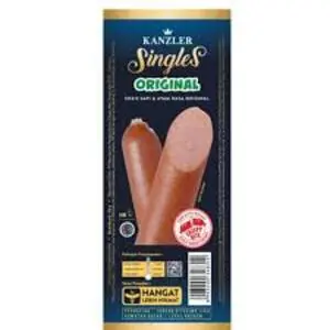 Cek Halal Kanzler Singles Sosis Daging Ayam Dan Sapi Pasteurisasi Rasa Keju BPOM