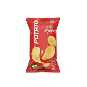 Cek Halal Kikoya potatoq Makanan ringan Ekstrudat rasa Sambal Daun Jeruk BPOM