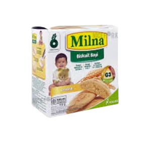 Cek Halal Milna (Desain R20rj23) Makanan Pendamping ASI Kudapan Biskuit Rasa Original Untuk Bayi Usia 6-12 Bulan BPOM