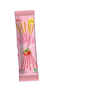 Cek Halal WonderTok Biskuit Stik Salut Krim Stroberi dengan Permen Pop (Strawberry Popping Stick) BPOM